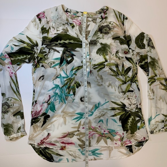 Soya Concept long sleeve tropical shirt with rollable sleeves to 3/4 length sz L - Picture 2 of 8